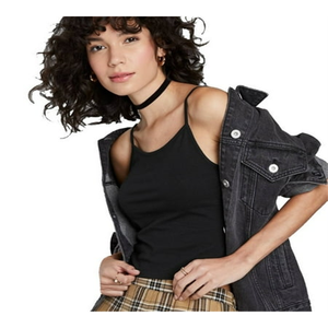 Top Canotta da Donna in Seta Nera Wild Fable Taglia S, Traspirante, Lavorato a Maglia, con Spalline Sottili e Colletto a Fiocco, Stile Casual - Product Image 4