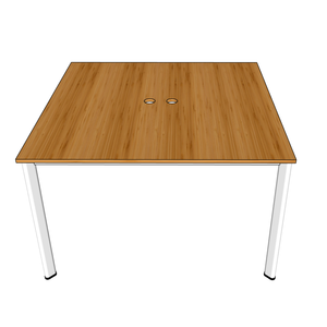 Modern Minimalist Oval <b>Bamboo</b> <b>Table</b> with Assembled Iron Legs 120x120cm 2-Piece Set - Product Image 4