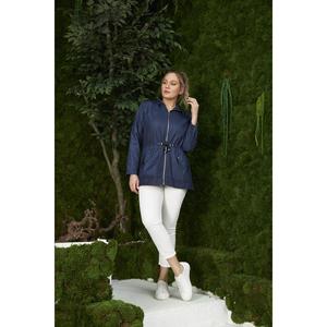 Trench-coat bleu marine grande taille avec détails en mesh - Product Image 6