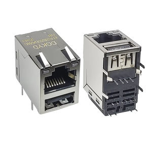 Conector <span class=keywords><strong>RJ45</strong></span> Hembra Cat6 Cat6a para Montaje en PCB, Blindado, para Aplicaciones Aeroespaciales, STP <span class=keywords><strong>UTP</strong></span> RG45, con Chapado en Oro y Entrada Lateral - Product Image 1