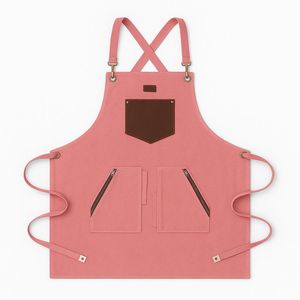 Tablier de cuisine en cuir multi-poches avec tissu en toile et logo personnalisé pour le personnel des restaurants et de la restauration - Product Image 6