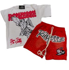 Ensemble complet de survêtements décontractés d'été personnalisés pour hommes, avec pantalons de survêtement délavés à l'acide, shorts amples et t-shirts imprimés par transfert thermique, pour le football et le basketball - Product Image 1