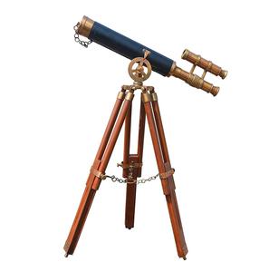 Telescopio de Latón con Acabado Antiguo, Estilo Vintage, con Trípode, Telescopio Marino Coleccionable, Regalo - Product Image 1