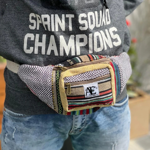 New Western élégant fait à la main Jute coton chanvre Fanny Packs vente chaude durable écologique bohème unisexe taille sacs - Product Image 1