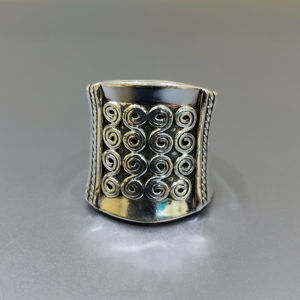 11.9 Grams Fine Men's <b>Ring</b> Platinum Men's <b>Ring</b> with Rhodium Plating Rhodium <b>Silver</b> Pattern Everyday Wear <b>Set</b> with Number Inlay - Product Image 1