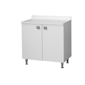 Mobile Base Cucina Moderno in Legno Massello 80x50x87 cm con Cassetti Scorrevoli, Piano Laminato e Paraschizzi per Hotel - Product Image 1