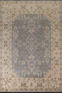 Tapis en laine Oushak Oriental gris fait à la main grand 10x14 Design de salon traditionnel personnalisable pour l'exercice - Product Image 4