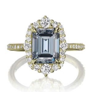 แหวนหมั้นเพชรโมอิสสีเขียวมรกตแบบดั้งเดิมของขวัญสำหรับผู้หญิง - Product Image 2