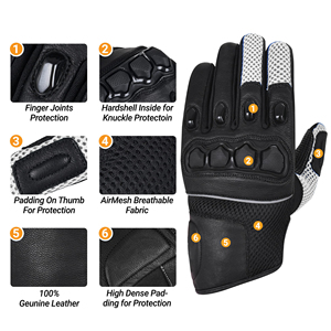 Guantes de carreras para motocicleta, guantes de moto de dedo completo con pantalla táctil de verano, guantes protectores anticaída para moto, guantes antideslizantes para montar - Product Image 6