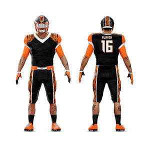 Uniformes de Fútbol Americano Personalizados en Oferta, Transpirables, de Manga Corta, con Logotipo del Equipo, Impresión por Transferencia de Calor, 100% Poliéster, Secado Rápido - Product Image 1