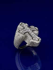 Anillo Cruzado con Incrustaciones de Diamantes Moissanite VVS en Plata de Ley 925, Anillo de Moda Hip Hop, Anillo Fino de Lujo Unisex - Product Image 2