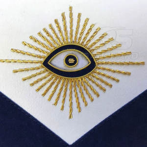 Delantal de Masón Maestro, Delantal Masónico de Cuero Premium Hecho a Mano, Diseño de Bordado Personalizado - Product Image 5