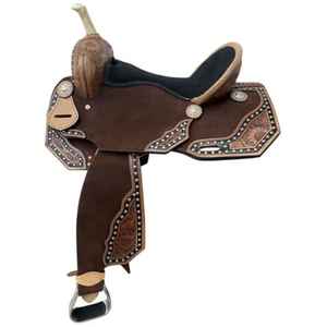 Sillín de caballo de cuero occidental de primera calidad, duradero, cómodo y diseñado por expertos para la equitación de rendimiento - Product Image 1