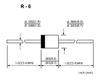 Diode redresseuse en silicium 10A10 10A 1000V R-6 à usage général, à montage traversant, axiale, pour alimentation CA/CC