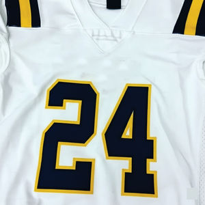 Camiseta de Fútbol de Malla en Blanco, Uniforme Deportivo de Fútbol Americano Retro 2024 al por Mayor, Uniforme de Fútbol para Adultos - Product Image 4