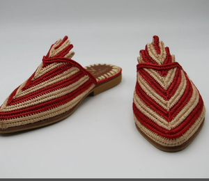Moroccan Handmade <b>Shoes</b> Made of Natural Raffia Vegan Coustmized Natural Raffia slippers - Product Image 2