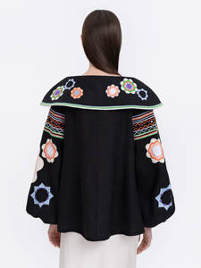 Blusas informales para mujer, camisas bordadas con manga farol, camisetas Retro para mujer, ropa para mujer, venta al por mayor - Product Image 4