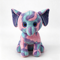 Peluche d'éléphant unique, éléphant en peluche, peluche aux grands yeux, peluche tourbillonnante, peluche colorée, jouet en peluche animal