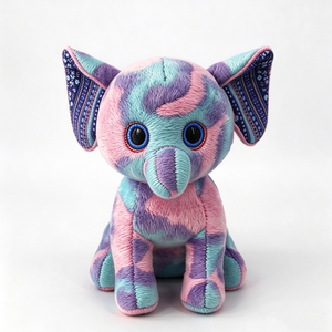 Unique plush elephant plush, <b>stuffed</b> elephant, big eye plush, swirl plush, colorful plush, animal plush <b>toy</b> - Product Image 4