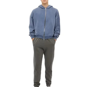 Sudaderas con Lavado Ácido para Hombre, Invierno, 2 Piezas, Servicio OEM al por Mayor, Sudadera con Capucha de Forro Polar Transpirable, Ropa Casual de Calle - Product Image 6