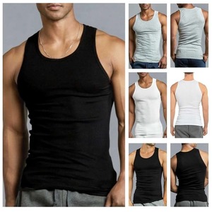Respirant hommes Style décontracté léger 100% coton meilleur design logo nouveau tenue décontracté pour matériau souple durable maillot de corps pour hommes - Product Image 6