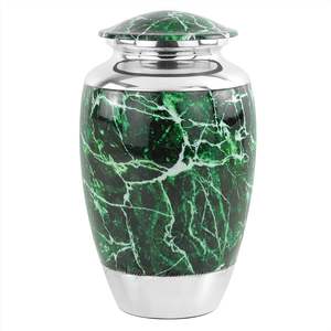 Urne de crémation en métal de 10 "pour le stockage des restes de cendres humaines incinérées | Pot funéraire et pot de crémation imprimés - Product Image 2