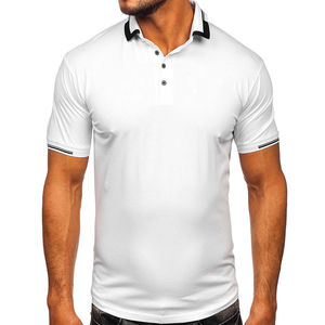 Polo de sport respirant à séchage rapide pour homme, vêtement de travail de golf en coton polyester uni avec impression brodée, sonneries respirantes - Product Image 4