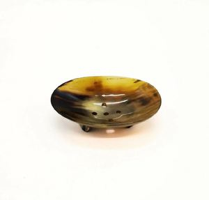 Plateau porte-savon en corne de buffle avec design en acier inoxydable artisanat porte-savon en corne design de luxe porte-savon en corne - Product Image 6