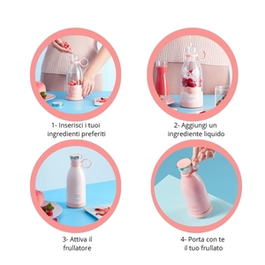 Portable 350ML Mini USB Rechargeable Blender with 4 Stainless Steel Blades for Smoothies and Milkshakes - Product Image 4