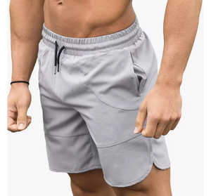 Pantalones cortos para correr para hombre personalizados de alta calidad Patrón sólido Poliéster en color liso - Product Image 2