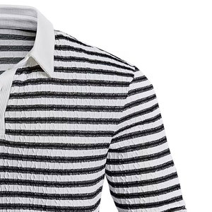 Polo de Punto a Rayas para Hombre, Diseño Nuevo 2026, OEM, Manga Larga, Diseño Personalizado, Opciones de Talla y Color Disponibles - Product Image 4