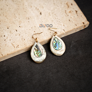 ต่างหูรูปหยดน้ำทำด้วยมือจากเวียดนามทำจากเปลือกหอยมุกดีไซน์ใหม่ขายส่งตามสั่งเครื่องประดับแฟชั่น - Product Image 2