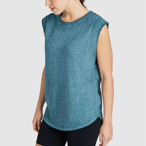 Camiseta sin mangas de algodón para mujer, venta al por mayor, ropa de verano transpirable sin mangas, ropa de moda para gimnasio, ropa de yoga con impresión de logotipo personalizado - Product Image 4