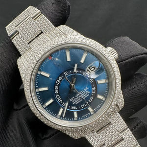 Montre Glacée en Acier Inoxydable pour Homme Mouvement Mécanique Moissanite Diamants Brillants Cadran en Verre Montres à Quartz - Product Image 1