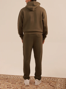 เสื้อฮู้ดแบบสวมหัวของผู้ชายเสื้อเจอร์ซีย์ผ้าโอเวอร์ไซส์ทรงหลวมย้อมสีล้วนสำหรับฤดูหนาว - Product Image 4