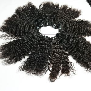 Vague naturelle non traitée vierge cuticule alignée machine double trame faisceau bouclé couleur noire tissage de cheveux humains vietnamiens - Product Image 3