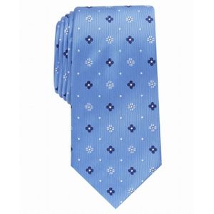 Cravatta Classica da Uomo Taglia Unica Blu con Stampa Floreale in Seta e Poliestere Stile Casual per Regali - Product Image 1