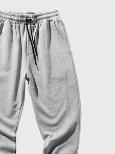 Pantalon de jogging décontracté pour homme, taille mi-haute, en molleton, avec poches obliques et braguette zippée, idéal pour l'automne - Product Image 3