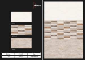 กระเบื้องบุผนังเซรามิกดีไซน์พรีเมียม ขนาด 300x600 มม. สำหรับห้องน้ำ ห้องครัว ผิวมันเงา/ด้าน ลายแกะสลักแบบน้ำตาล ตกแต่งผนังภายใน ดีไซน์หรูหรา - Product Image 2