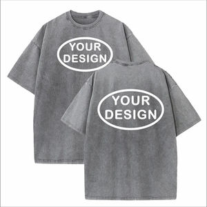 Streetwear de haute qualité délavé à l'acide avec logo personnalisé T-shirt surdimensionné vintage 100% coton T-shirts pour hommes de grande taille T-shirt pour hommes - Product Image 3