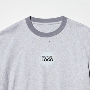 AIRism Ringer camisetas para hombre Camiseta de manga corta de gran tamaño cuello redondo de algodón sólido verano Camiseta básica Streetwear camisetas - Product Image 2