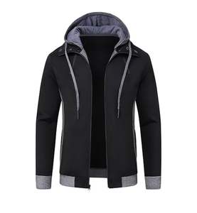 Sweat à capuche zippé pour homme en coton mélangé de haute qualité, personnalisé, en molleton brodé, respirant et écologique, idéal pour le printemps, vente en gros - Product Image 1