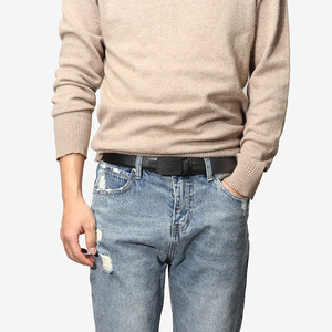 Cinturón de Vestir Formal de Cuero Genuino para Hombre con Hebilla de Trinquete de Aleación y Cierre Deslizante, Duradero - Product Image 5