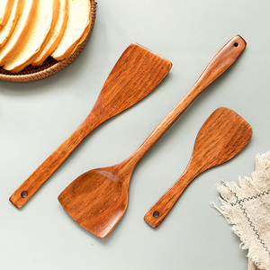 Juego de Cocina de 4 Piezas de Madera de Acacia - Cuchara para Sopa, Espátula Profunda, Cuchara para Arroz y Espátula Curva - Product Image 4