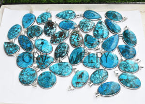 Venta al por mayor Lote Hecho a mano Étnico 925 Plata Esterlina Bohemio Grado Superior Colgantes Magnesita Turquesa Piedra Preciosa Joyería Compromiso - Product Image 6