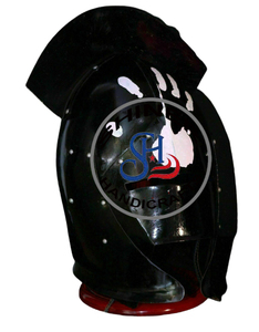 Casque médiéval Armor uruk-hai LOTR, finition noire, Costume d'halloween avec support en bois, casque maxus gratuit (avec doublure) - Product Image 6