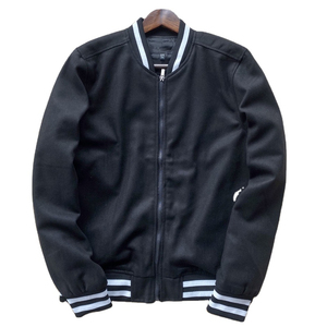 Chaqueta de béisbol de mezcla de lana unisex con logotipo personalizado cuello levantado características de la temporada de invierno a prueba de viento ecológico - Product Image 1