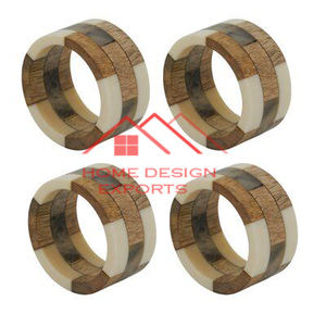 Anneau de serviette en bois Décoration de fête de cuisine Taille et forme personnalisées à prix abordable Fait à la main Unique - Product Image 5