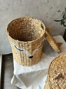 ตะกร้าผักตบชวาธรรมชาติทำมือ2ชุด - Product Image 4