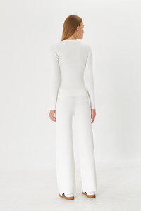 Women's Clothing Casual Buttoned <b>Cardigan</b> <b>Sweater</b> Trousers Two Piece Set Autumn-Winter High Quality Home, Office Knitwear Set - Product Image 6